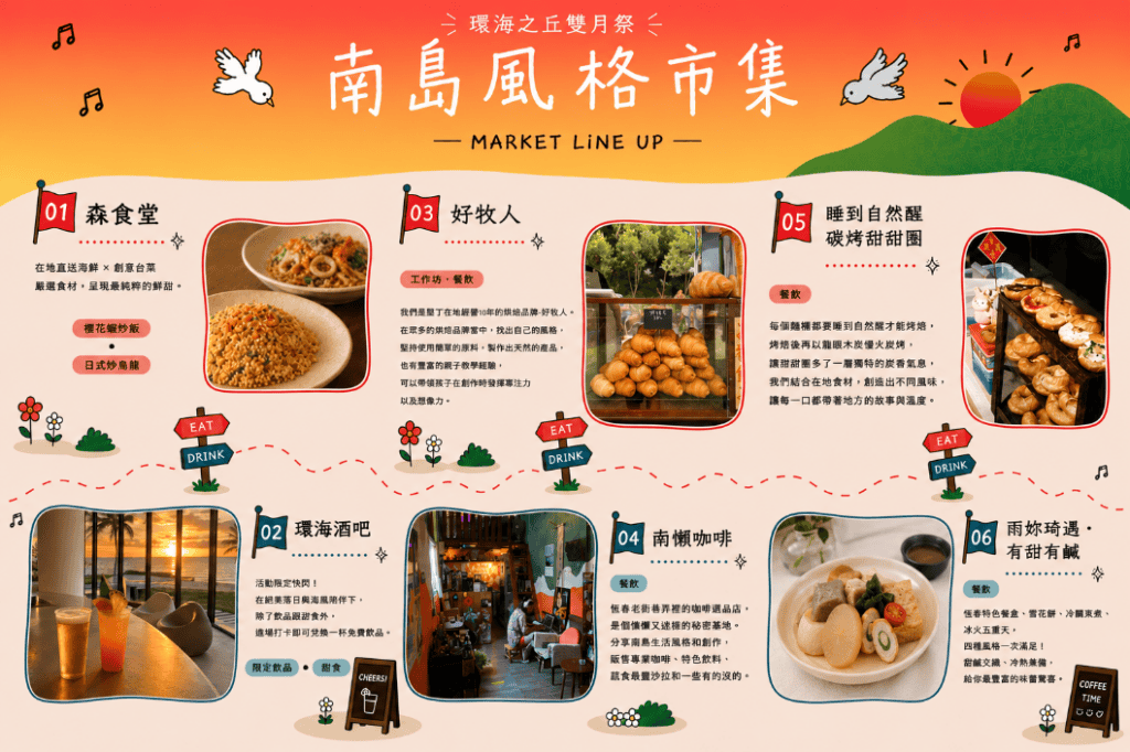 圖說:雙月祭以山海景觀為背景,結合音樂與市集,打造南國度假氛圍。